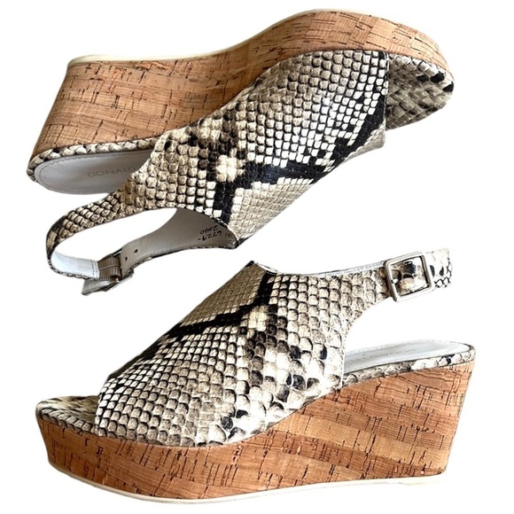 EUC Donald J. Pliner Leather Fleur Wedge Sandals Size 7.5 - Picture 1 of 7